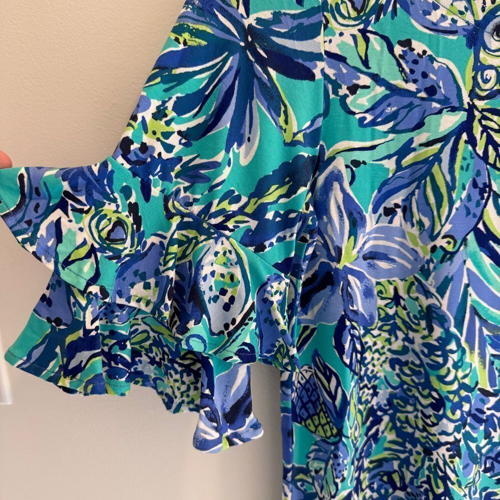 Lilly Pulitzer Lula Dress Bennet Blue Sneak a Peak Women's Size XS Preppy Beachy - Picture 4 of 10
